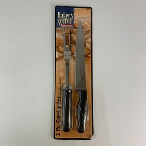 Vintage Ekco Flint Slicing Knife and Fork Carving Set 2‎ Pc 50290 2002